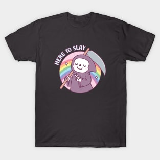 Cute Grim Reaper Here To Slay Funny T-Shirt